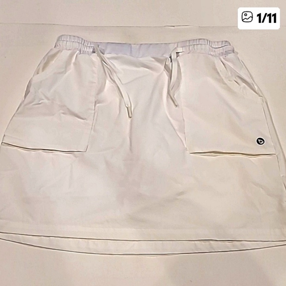 Baleaf Elastic Tie Waist Skort Skirt Shorts Off White Medium - Picture 3 of 14